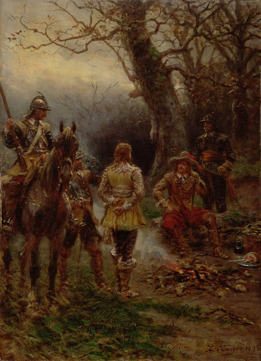 Oliver Cromwell při výslechu vězně, 1895 od Ernest Crofts