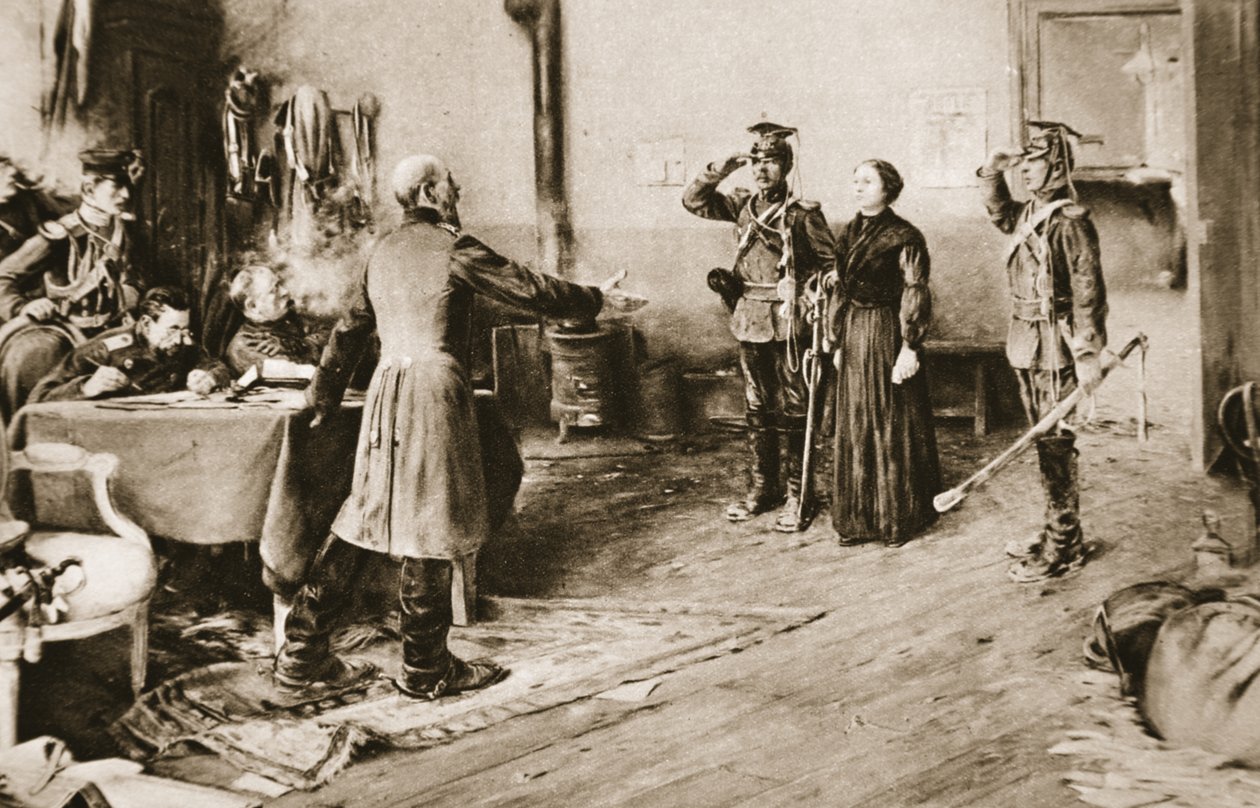 Juliette Dodu je omilostněna za svou velkou statečnost pruským princem Frederickem Charlesem v roce 1870, z 