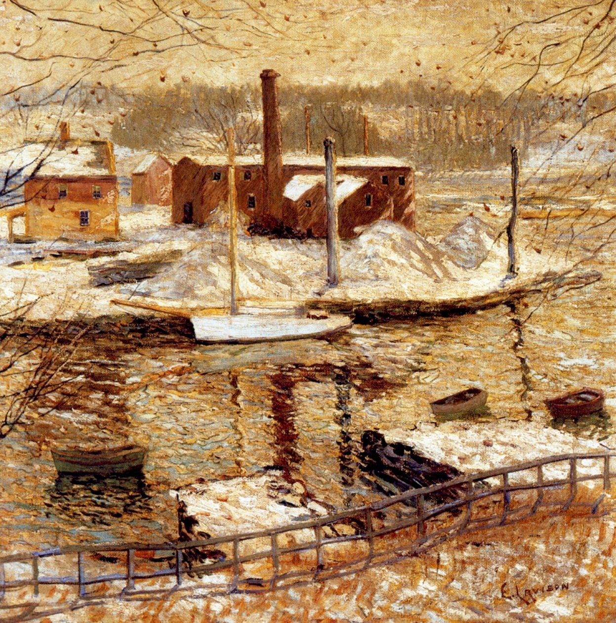 River Scene in Winter, c.1899 od Ernest Lawson