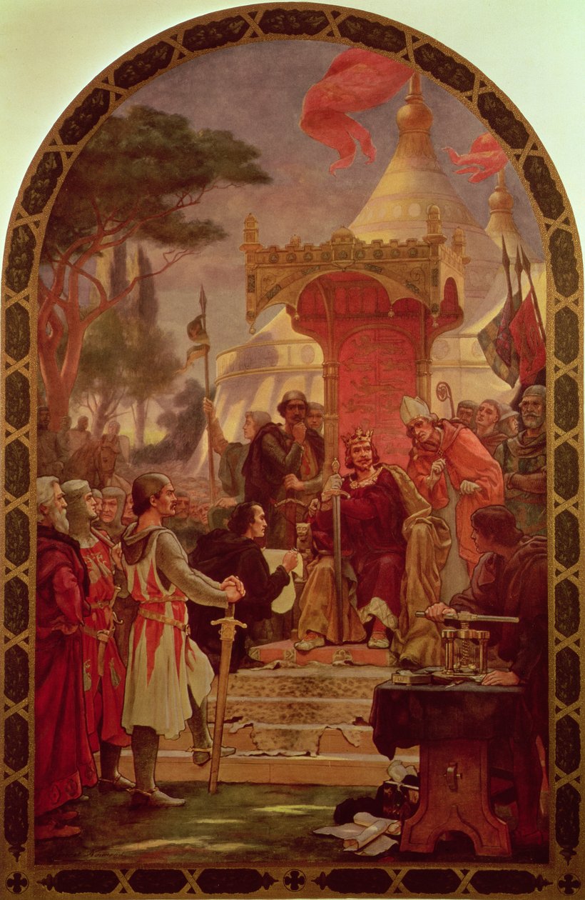 Král Jan uděluje Magnu Chartu v roce 1215, 1900 od Ernest Normand