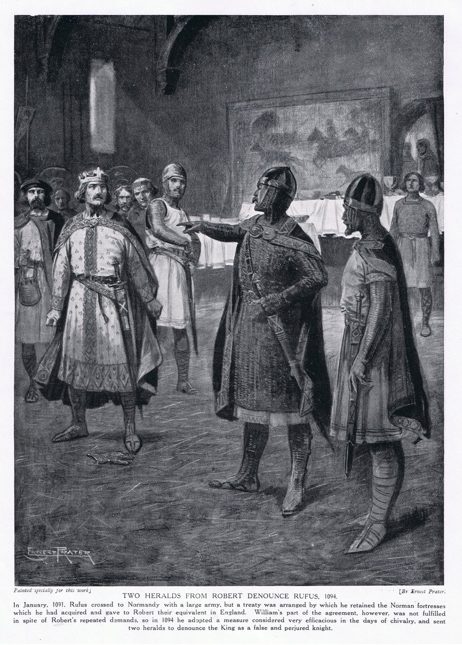 Dva heroldové od Roberta odsuzují Rufuse AD1094, 20. léta 20. století od Ernest Prater