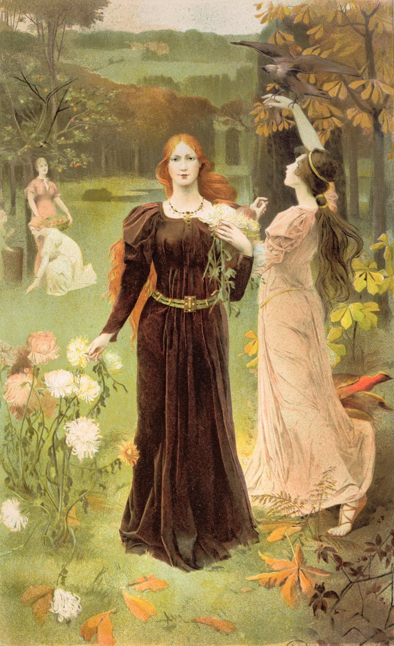 Podzim, deska 50 ze třetího dílu Album de la Decoration, kolem roku 1900 od Ernest de Bonnencontre