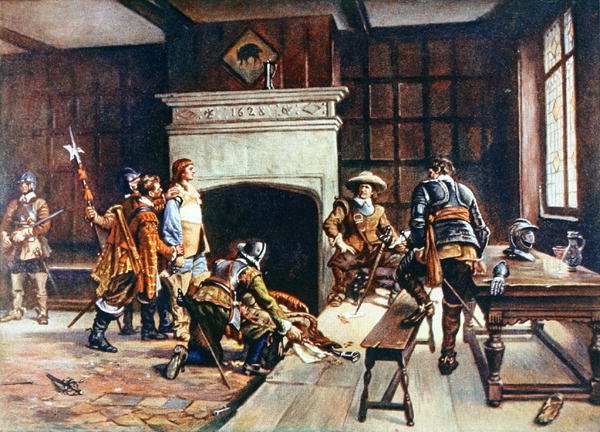 Oliver Cromwell (1599-1658) u Blue Boar v Holbornu, ilustrace z 
