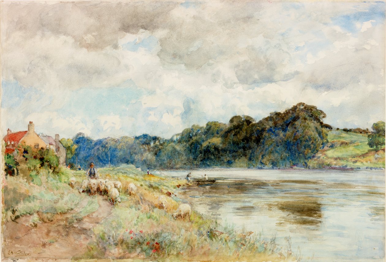 On the Coquet, asi 1902 (akvarel) od Ernest Albert Waterlow