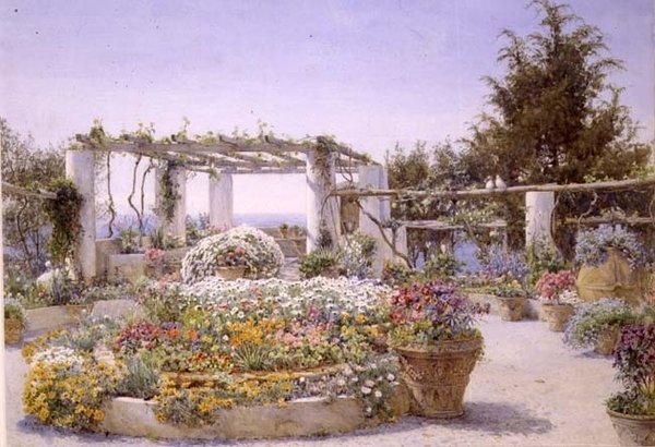 Pergola, Villa Inercia, Capri od Ernest Arthur Rowe