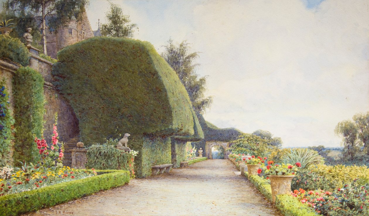 The Terrace, Drummond Castle, Perthshire od Ernest Arthur Rowe