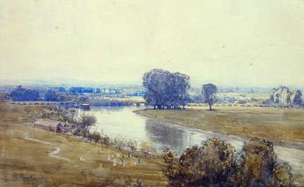 Panoramatický pohled (akvarel na papíře) od Arthur Streeton