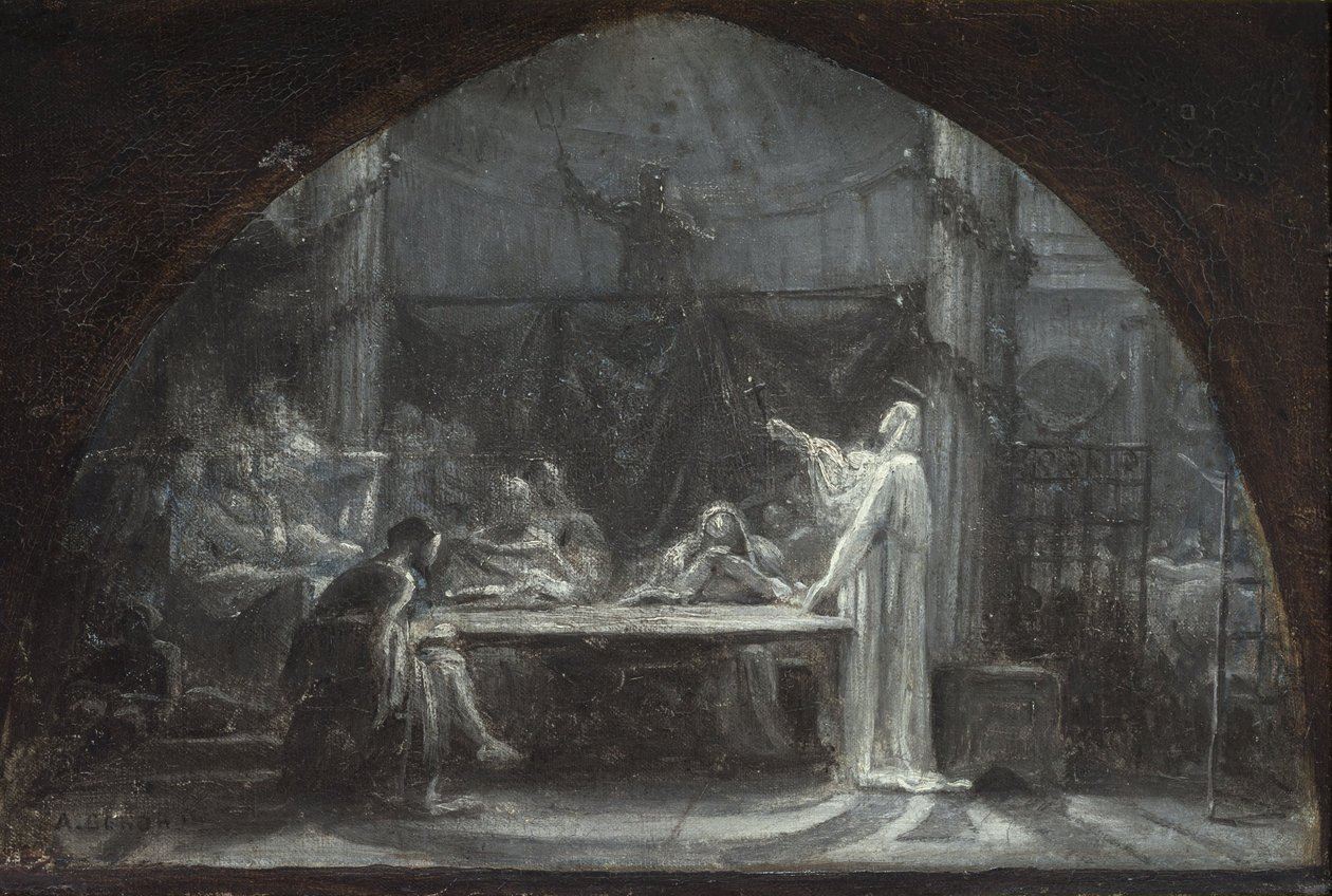 Skici ke kostelu Saint-Gervais-Saint-Protais, kolem roku 1863 (olej na plátně) od Ernest Augustin Gendron