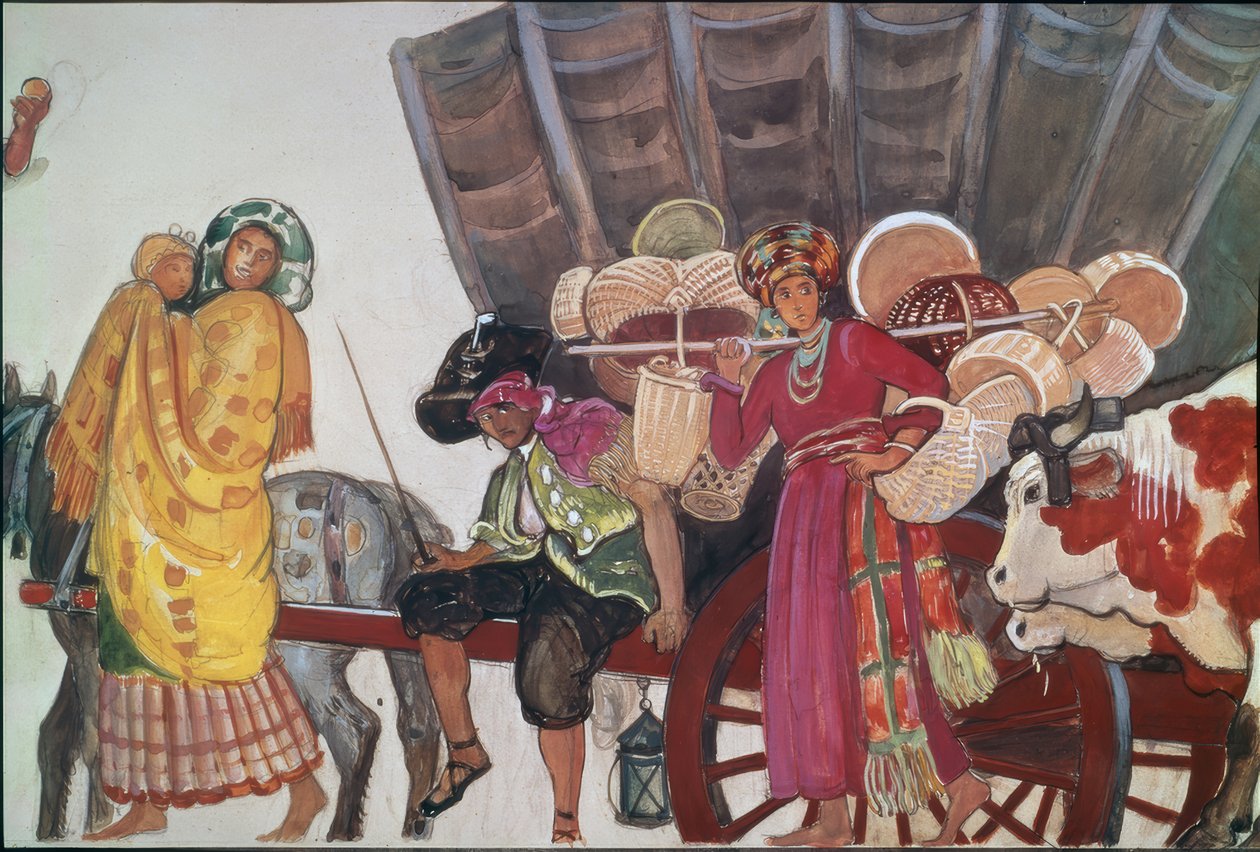 Festzug, Roma und Bauern von Ernest Bieler