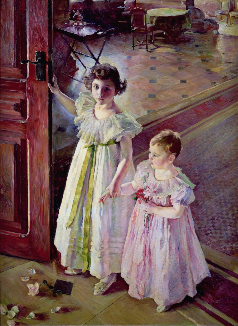 Holčičky v interiéru od Ernest Bieler