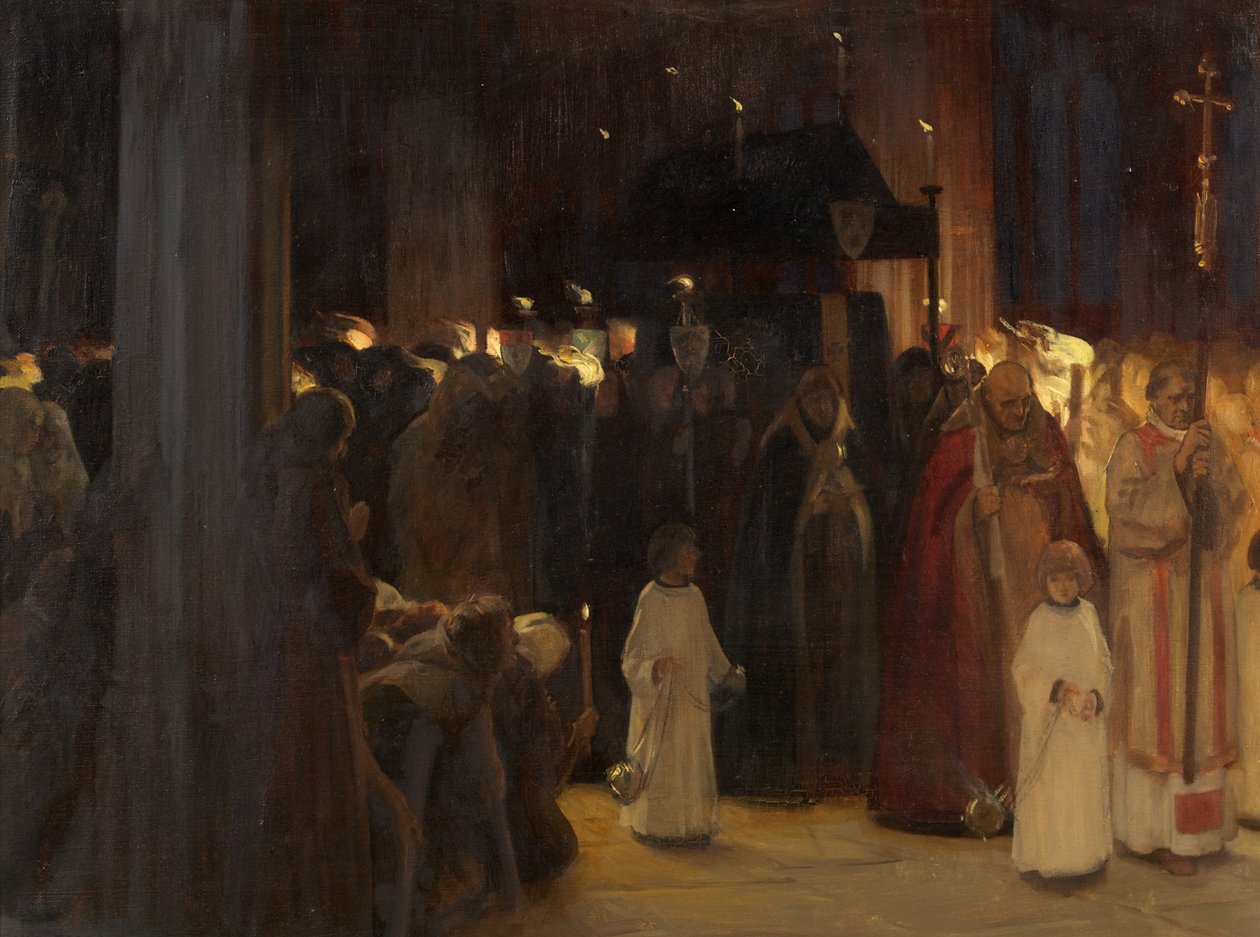 Pohřeb Williama Canyngese v kostele Redcliffe od Ernest Board