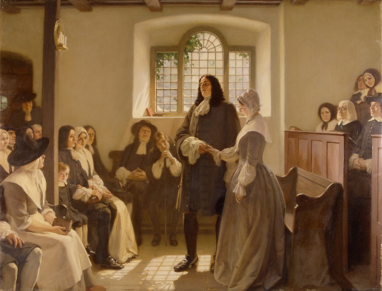 Manželství Williama Penna a Hannah Callowhillové v Domě přátel, The Friary, Bristol od Ernest Board