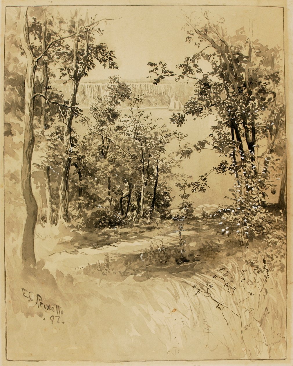 New York, místo Fort Washington, pohled na Fort Lee od Ernest C. Peixotto