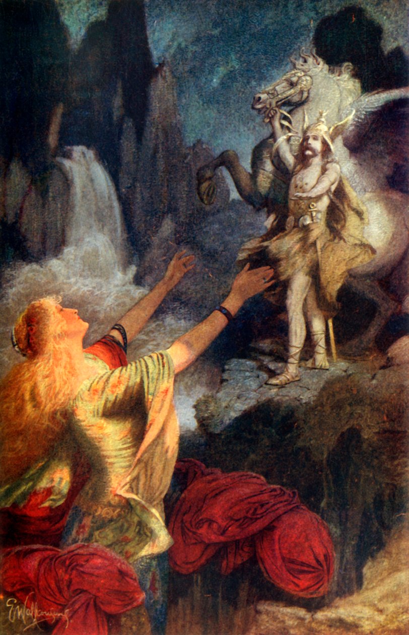 „Hundingsbaneův návrat do Valhally“, 1912. od Ernest Charles Wallcousins