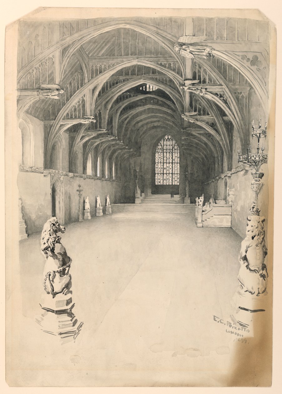 Interiér Westminster Hall od Ernest Clifford Peixotto