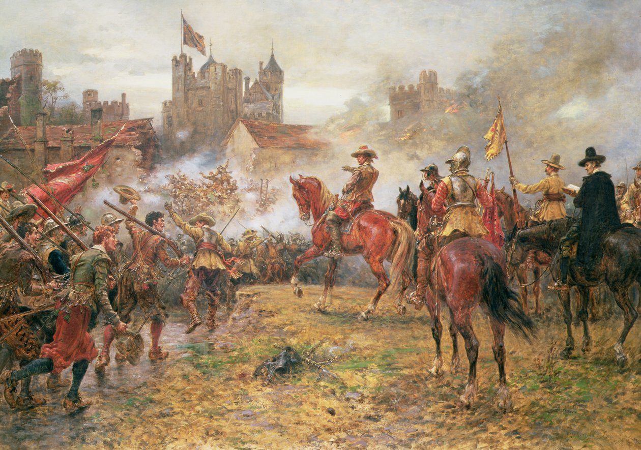 Cromwell při dobývání Basing House od Ernest Crofts