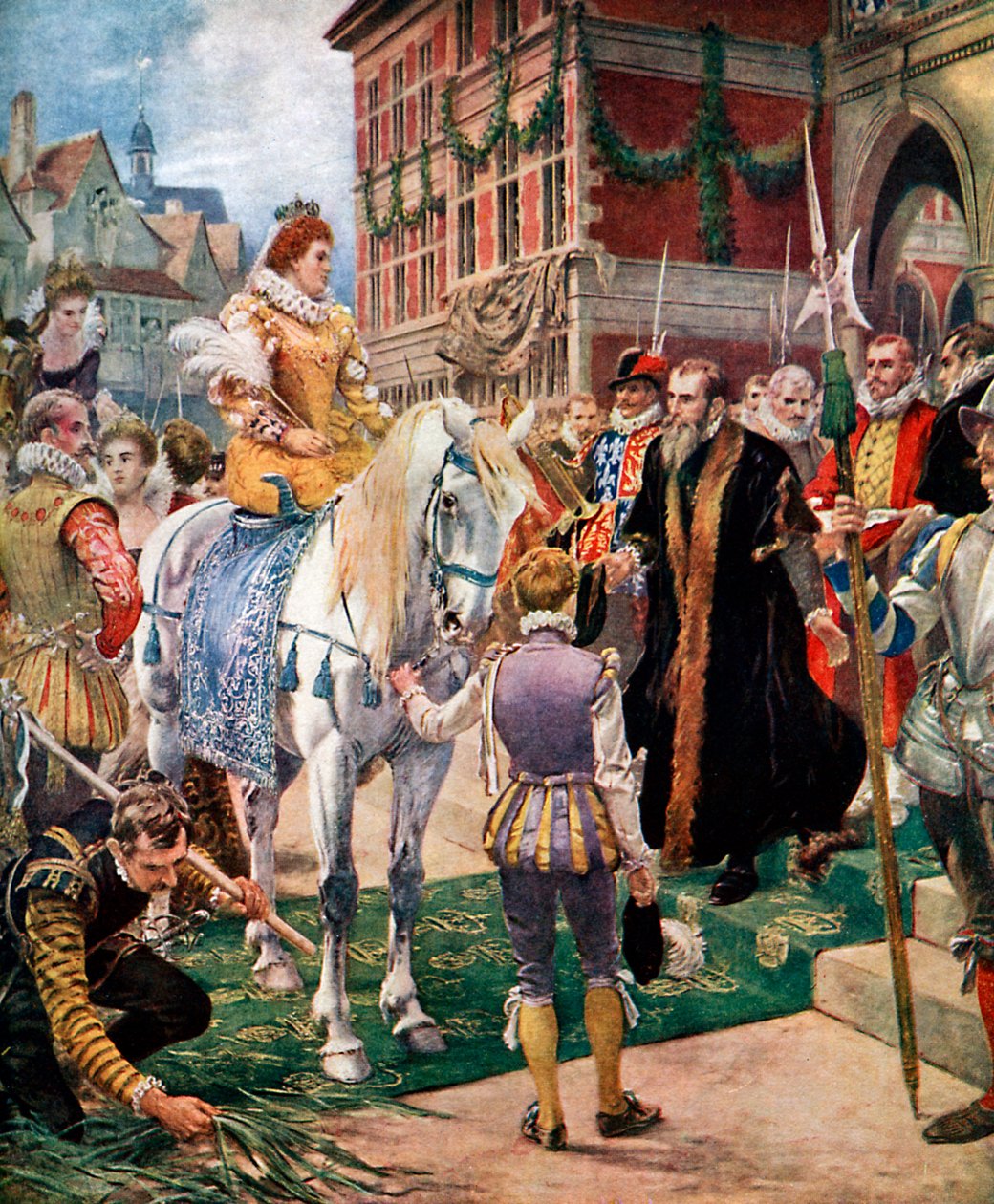 Queen Elizabeth Otevření Royal Exchange v roce 1570, c1920. od Ernest Crofts