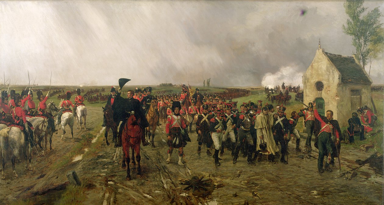 Wellingtonův pochod z Quatre Bras do Waterloo, 1878 od Ernest Crofts