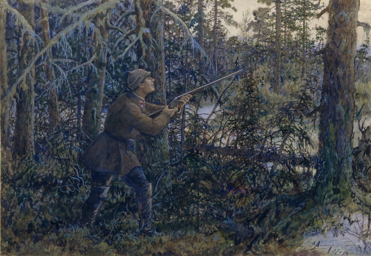 Lov tetřeva hlušce, 1937 od Ernest Ernestovich Lissner