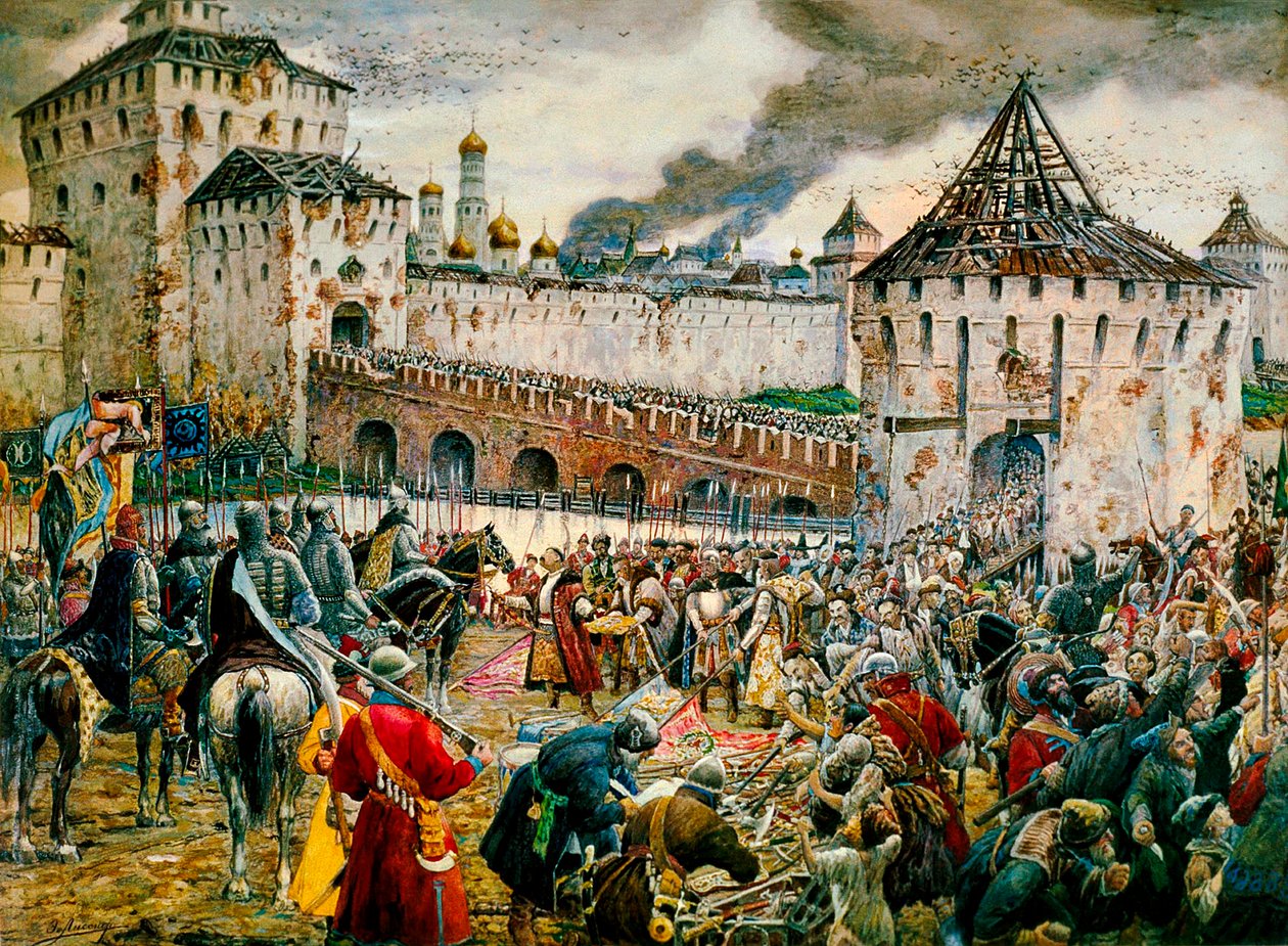Vyhnání polských útočníků z moskevského Kremlu, 1612 koncem 19. nebo začátkem 20. století od Ernest Ernestovich Lissner