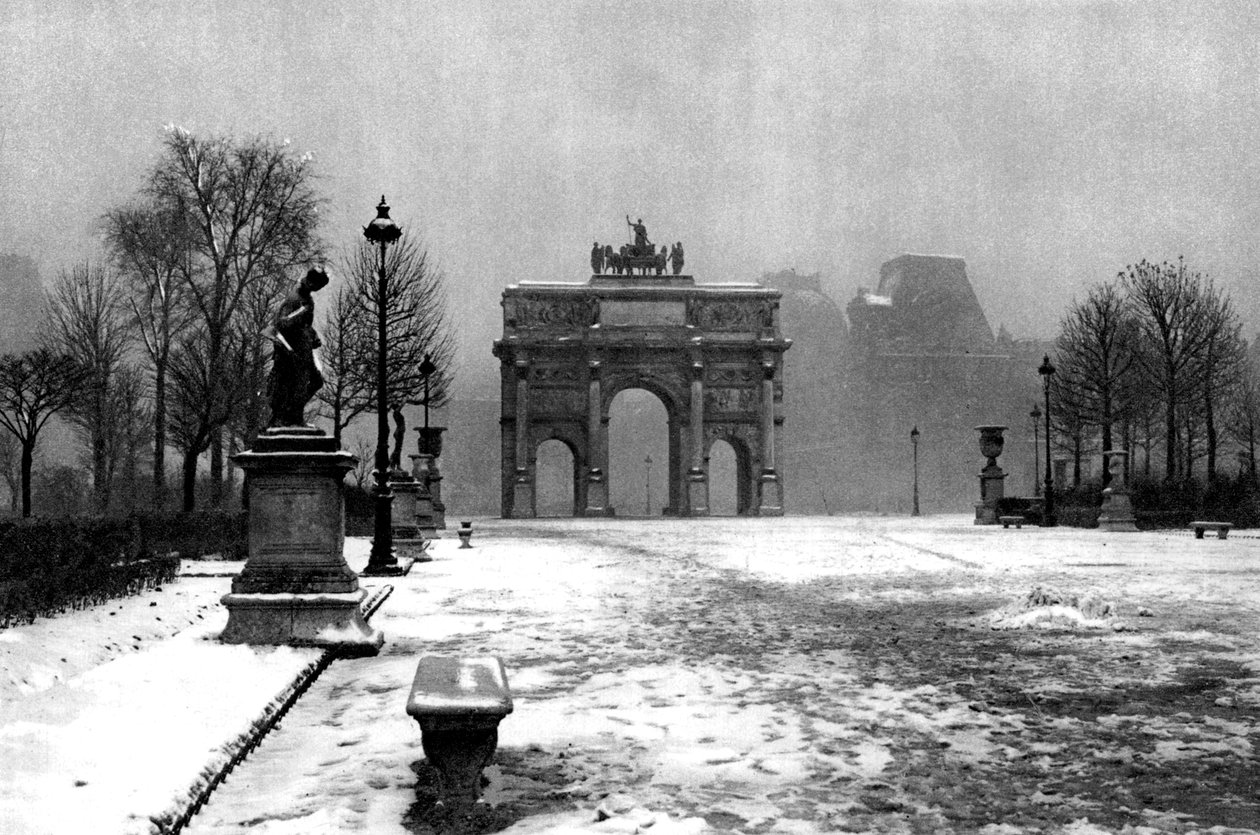 Tuileries pod sněhem a Carrousel Arch, Paříž, 1931. od Ernest Flammarion