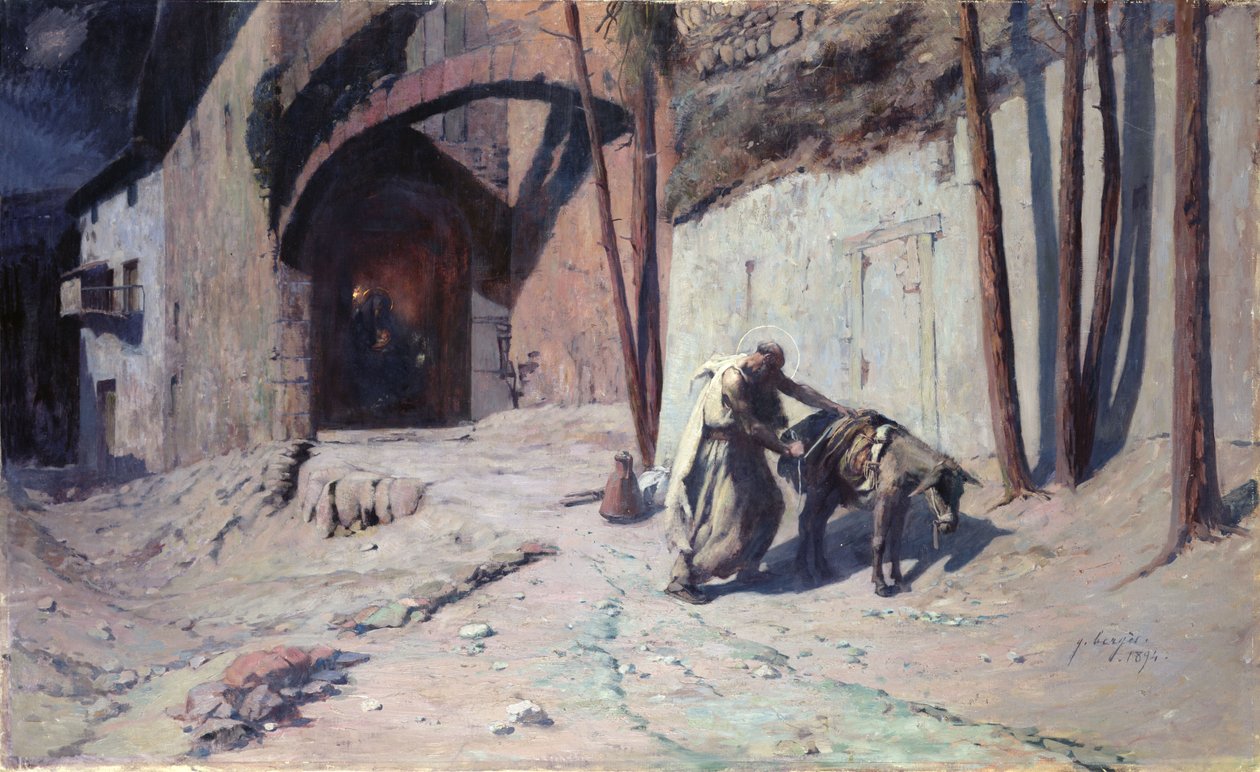 Útěk do Egypta aneb Joseph Putting a Pack na jeho oslu, 1894 od Ernest Georges Berges