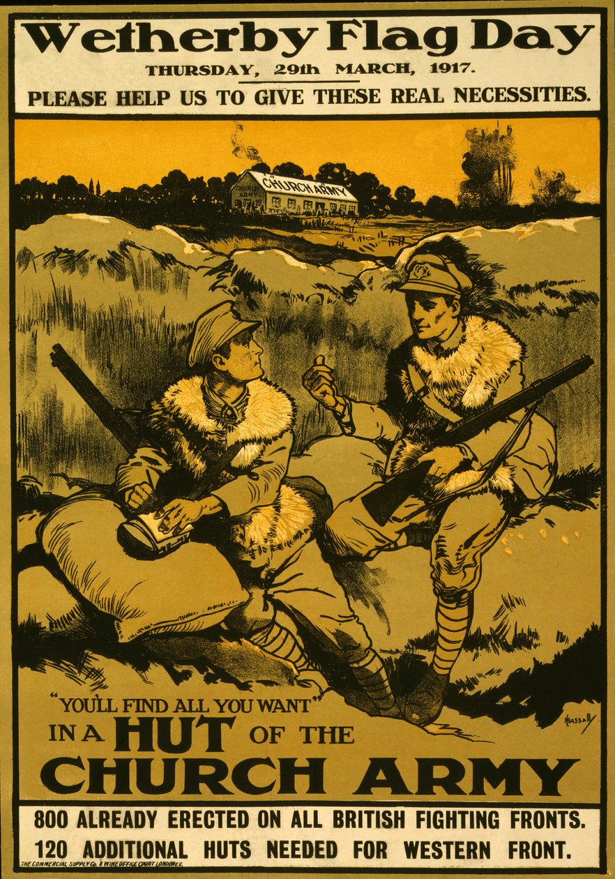 Plakát pro Wetherby Flag Day, čtvrtek 29. března 1917, pub. 1917 od Ernest Hasseldine