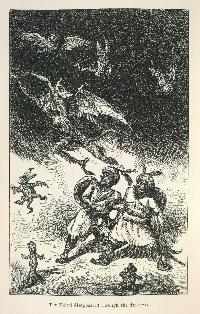 Ilustrace z knihy Vikram a upír od Richarda Francise Burtona od Ernest Henry Griset