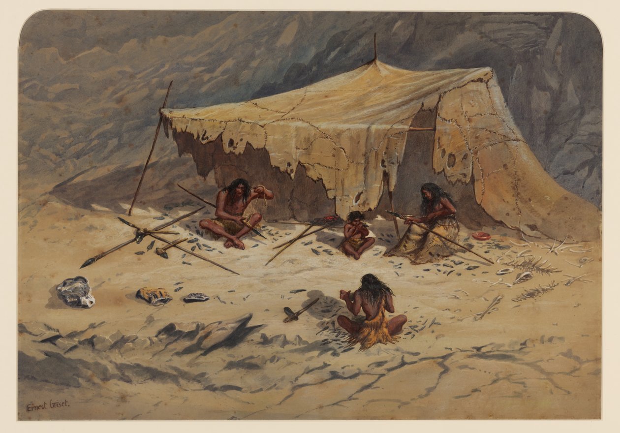 Prehistorický tábor, 1871 od Ernest Henry Griset