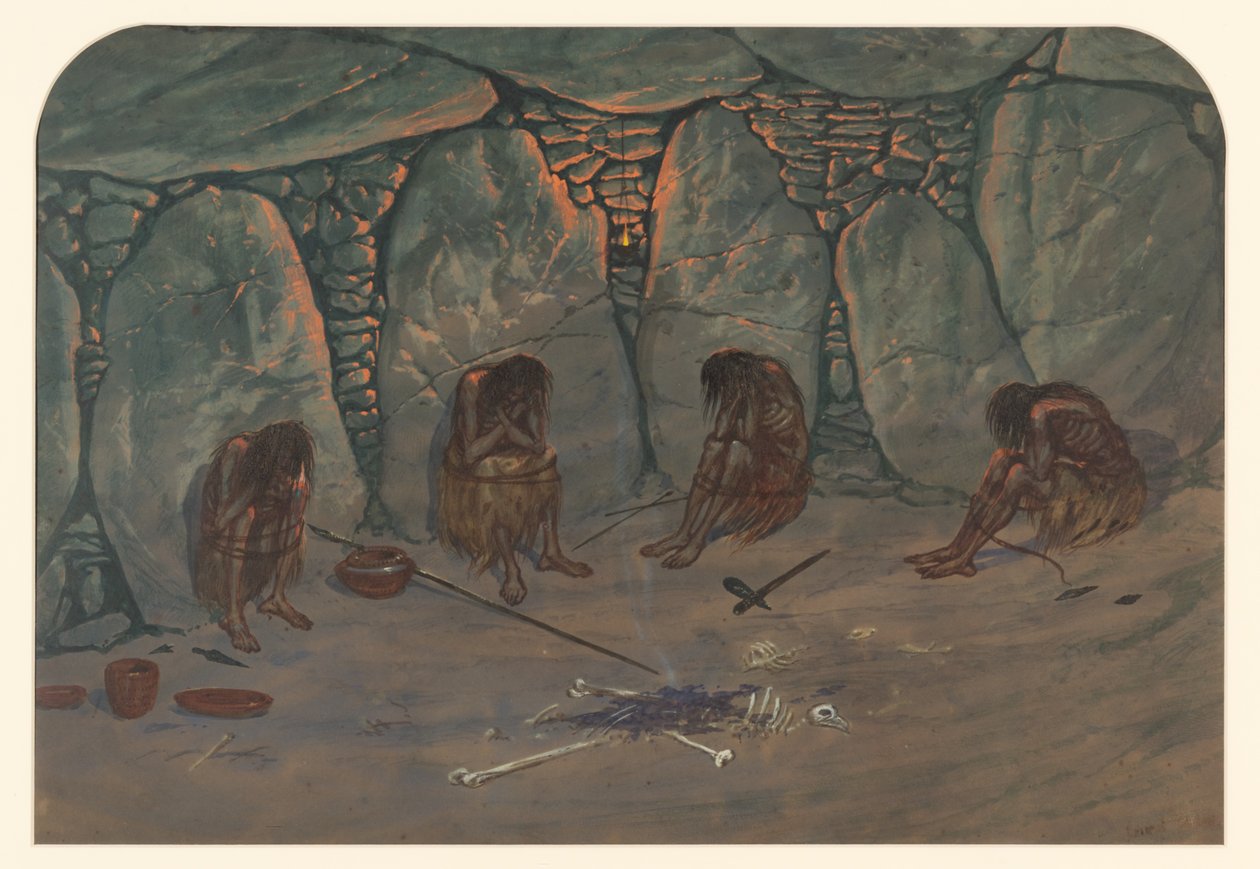 Prehistorická scéna, 1871 od Ernest Henry Griset