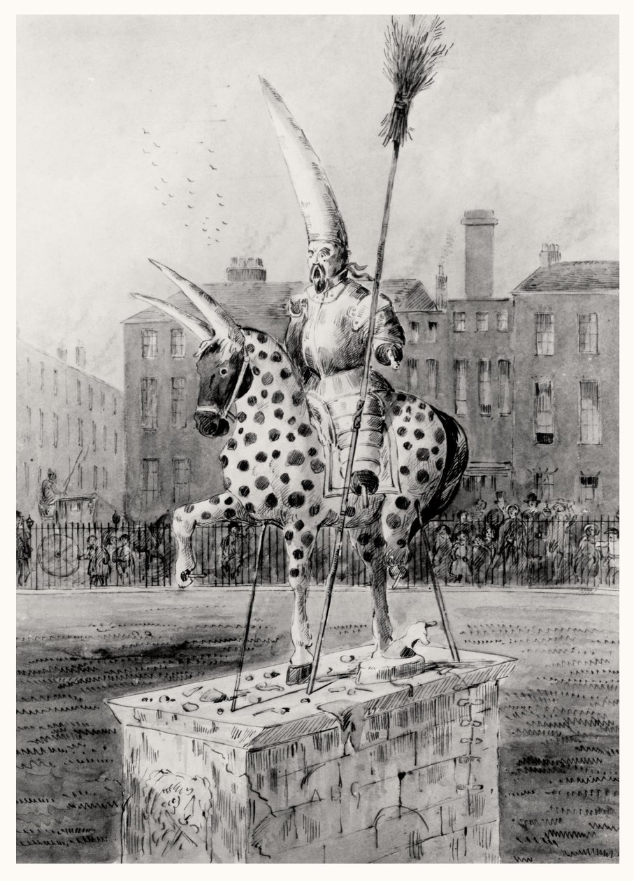 Socha na Leicester Square, ve středu ráno 17. října 1866 (pero, inkoust a wc na papíře) od Ernest Henry Griset