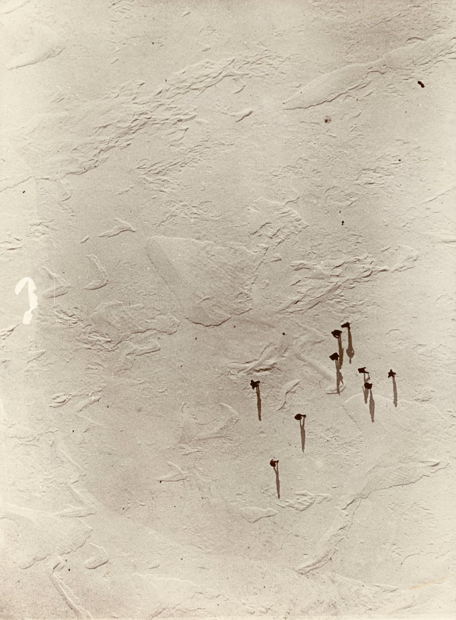 Pohled z balonu dolů přes náhorní plošinu směrem k "Discovery" (1901). Z alba sira Ernesta Henryho Shackletona s názvem Národní antarktická expedice (1901-1903). od Ernest Henry Shackleton