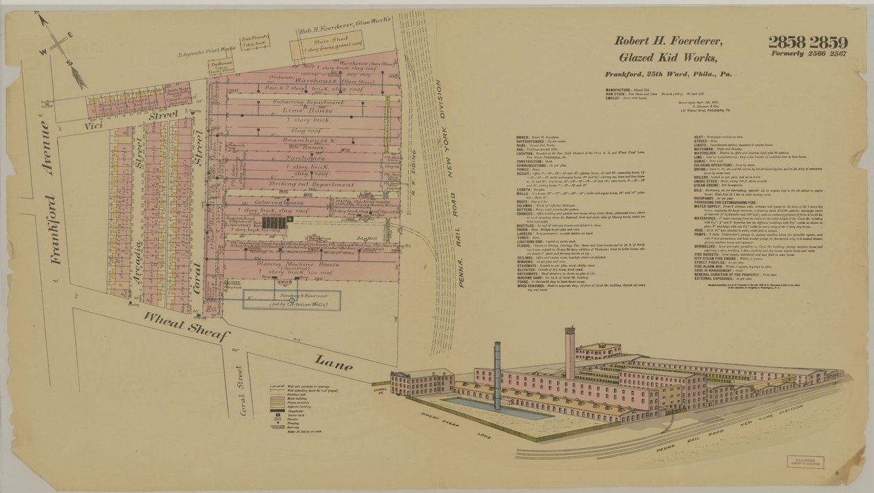 Frankford Ave. and Wheatsheaf Lane, Hexamer General Surveys, 1895 od Ernest Hexamer