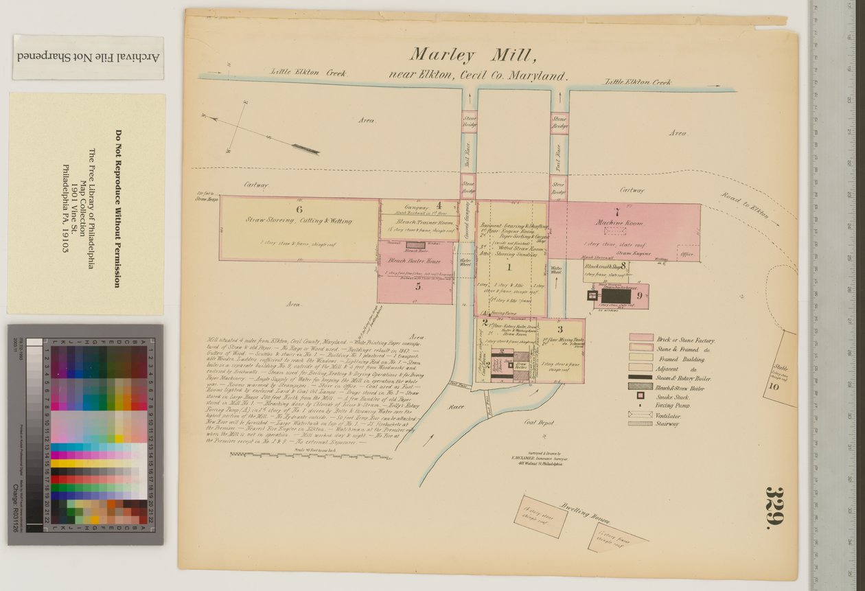 Marley Mill, Little Elkton Creek, Maryland, Hexamer General Surveys, 1867 od Ernest Hexamer