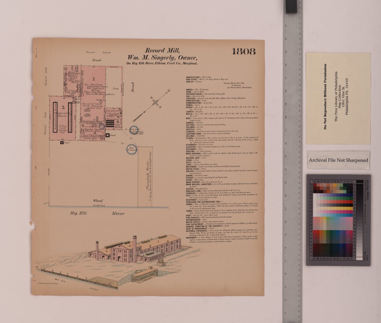 Record Mill, Elkton, Maryland, Hexamer General Surveys, 1884 od Ernest Hexamer