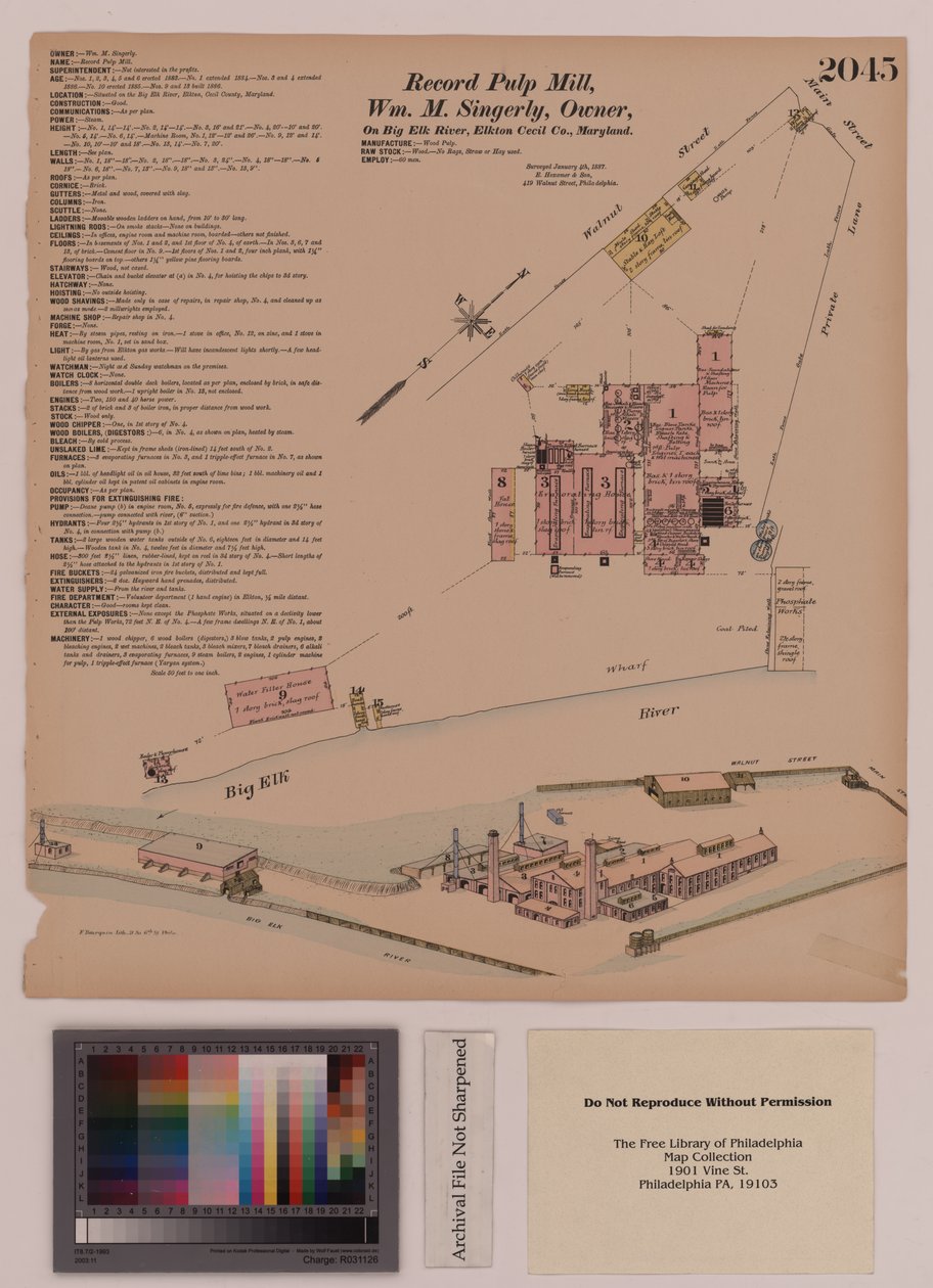Record Pulp Mill, Elkton, Maryland, Hexamer General Surveys, 1808 od Ernest Hexamer