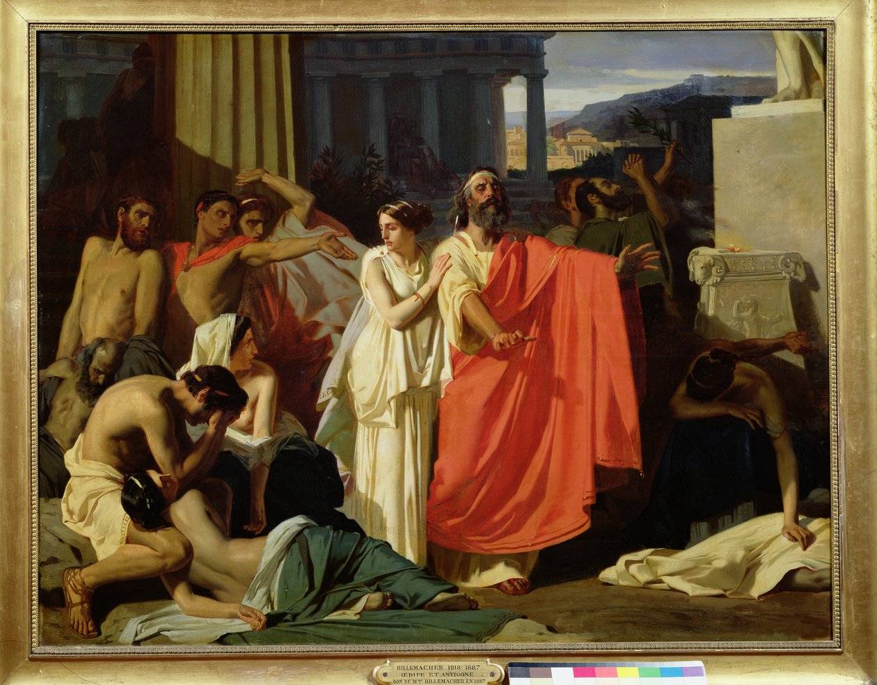 Oidipus a Antigona byli vyhnáni do Théb, 1843 od Ernest Hillemacher