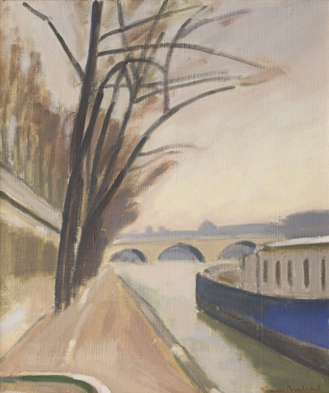 Paříž, břehy Seiny, kolem 1920-30 (olej na plátně) od Ernest Hiram Brülhart