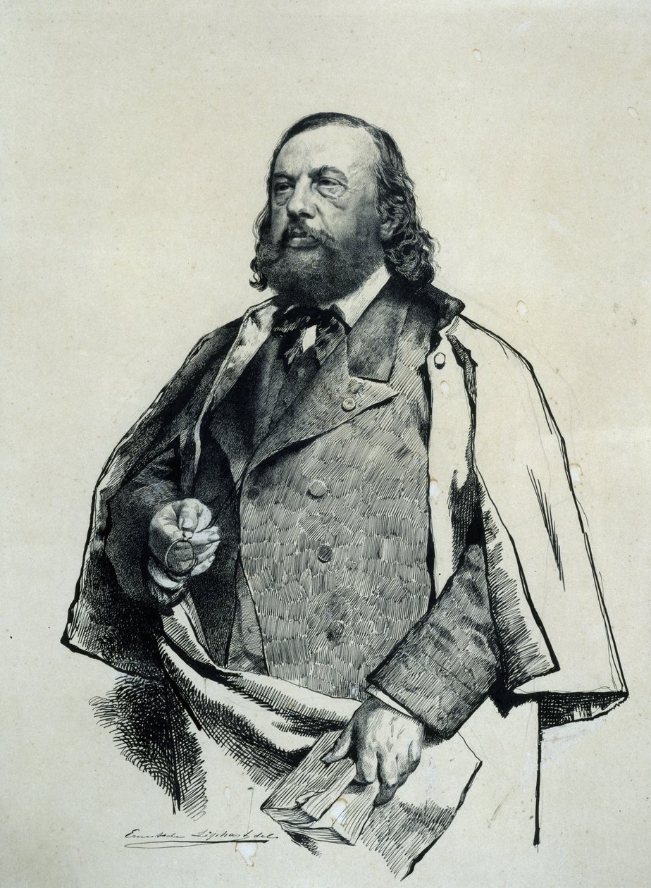 Portrét básníka Théophila Gautiera 1811-1872, 1879. od Ernest Karlovich Liphart