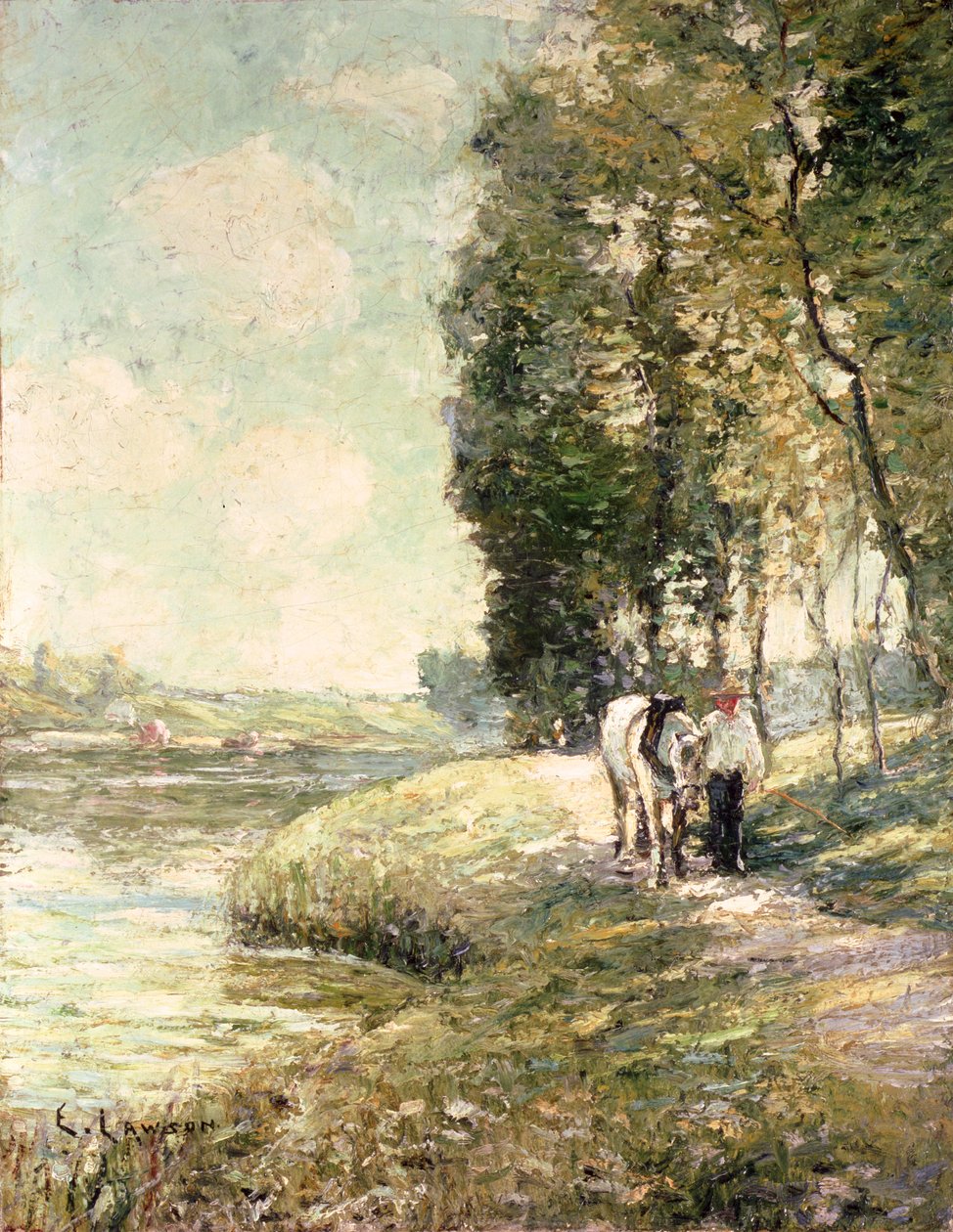 Country Road do Spuyten, Duyvil, New York (olej na palubě) od Ernest Lawson