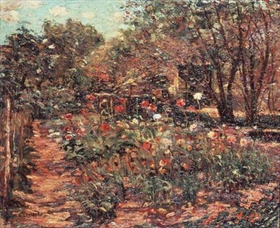 Zahradní krajina, kolem roku 1915 (olej na plátně) od Ernest Lawson