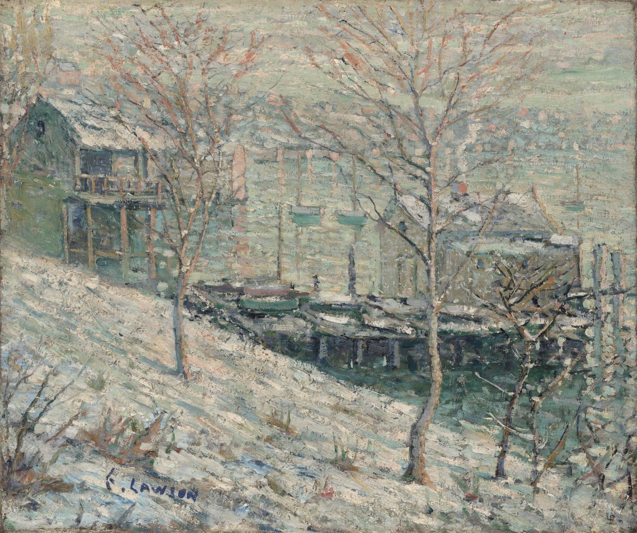 Zimní scéna na řece Harlem, kolem roku 1910 od Ernest Lawson