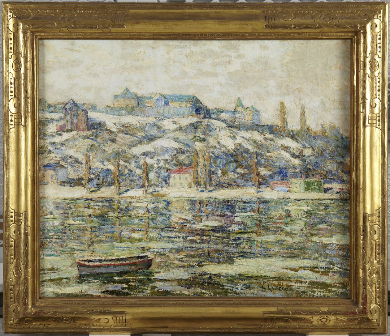Řeka Harlem ve sněhu od Ernest Lawson