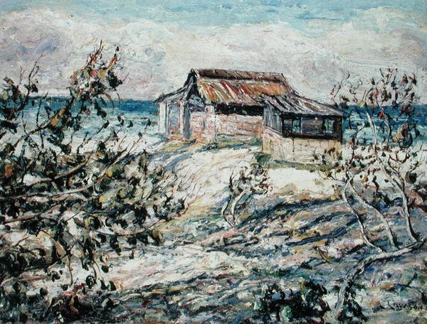 Ocean Shack, Key West, Florida (olej na plátně) od Ernest Lawson