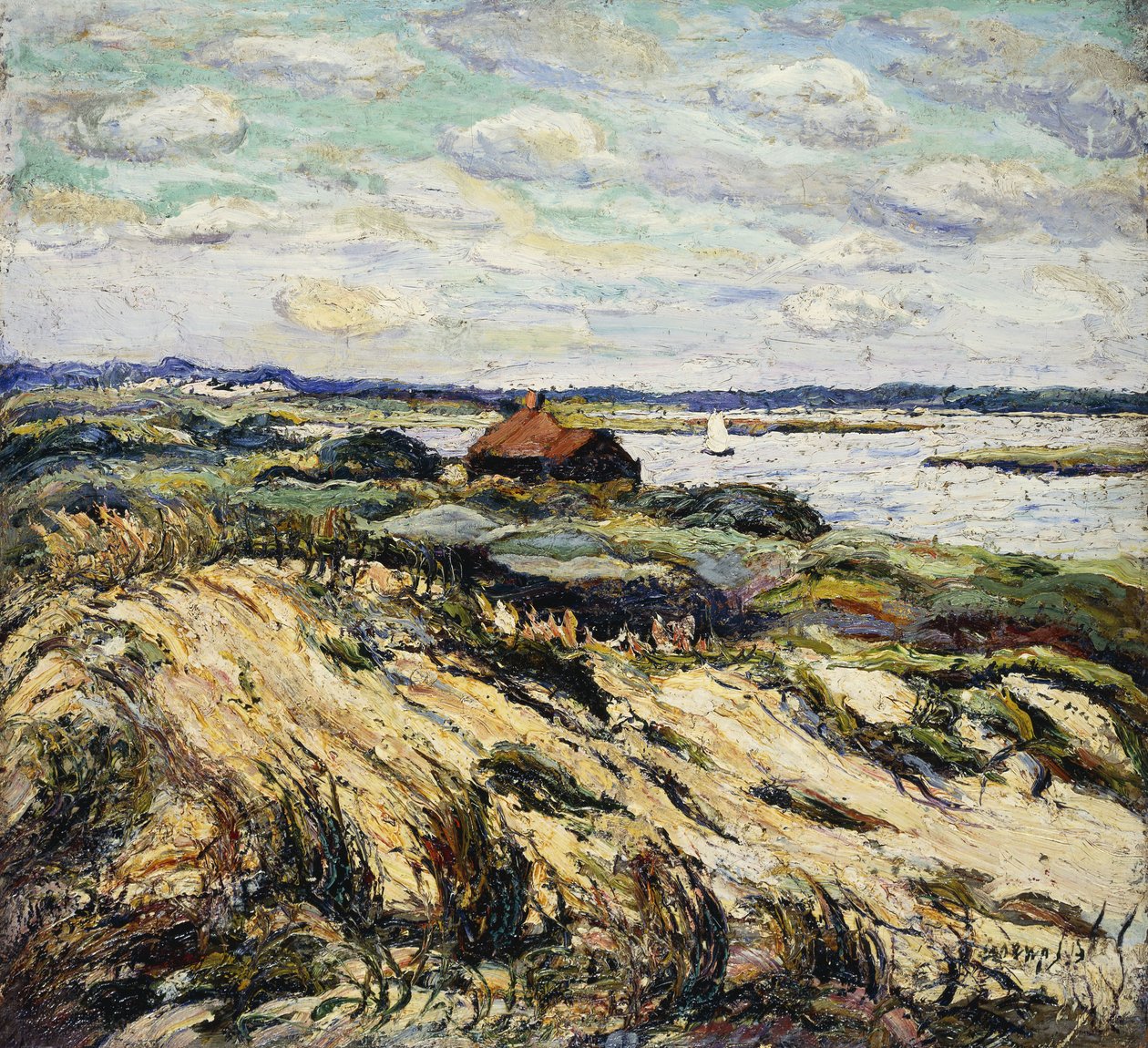 Chatrč v zálivu od Ernest Lawson