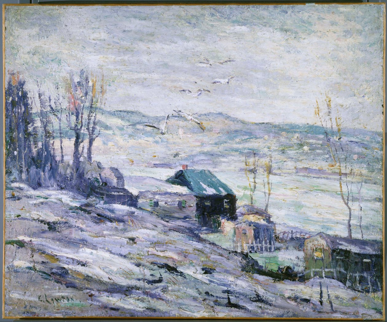 Větrný den, řeka Bronx od Ernest Lawson