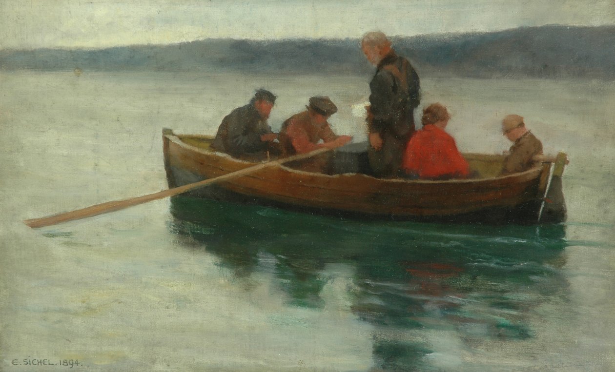 Studie pro „Pohřeb dítěte na Vysočině“, 1894 (olej na dřevěné desce) od Ernest Leopold Sichel