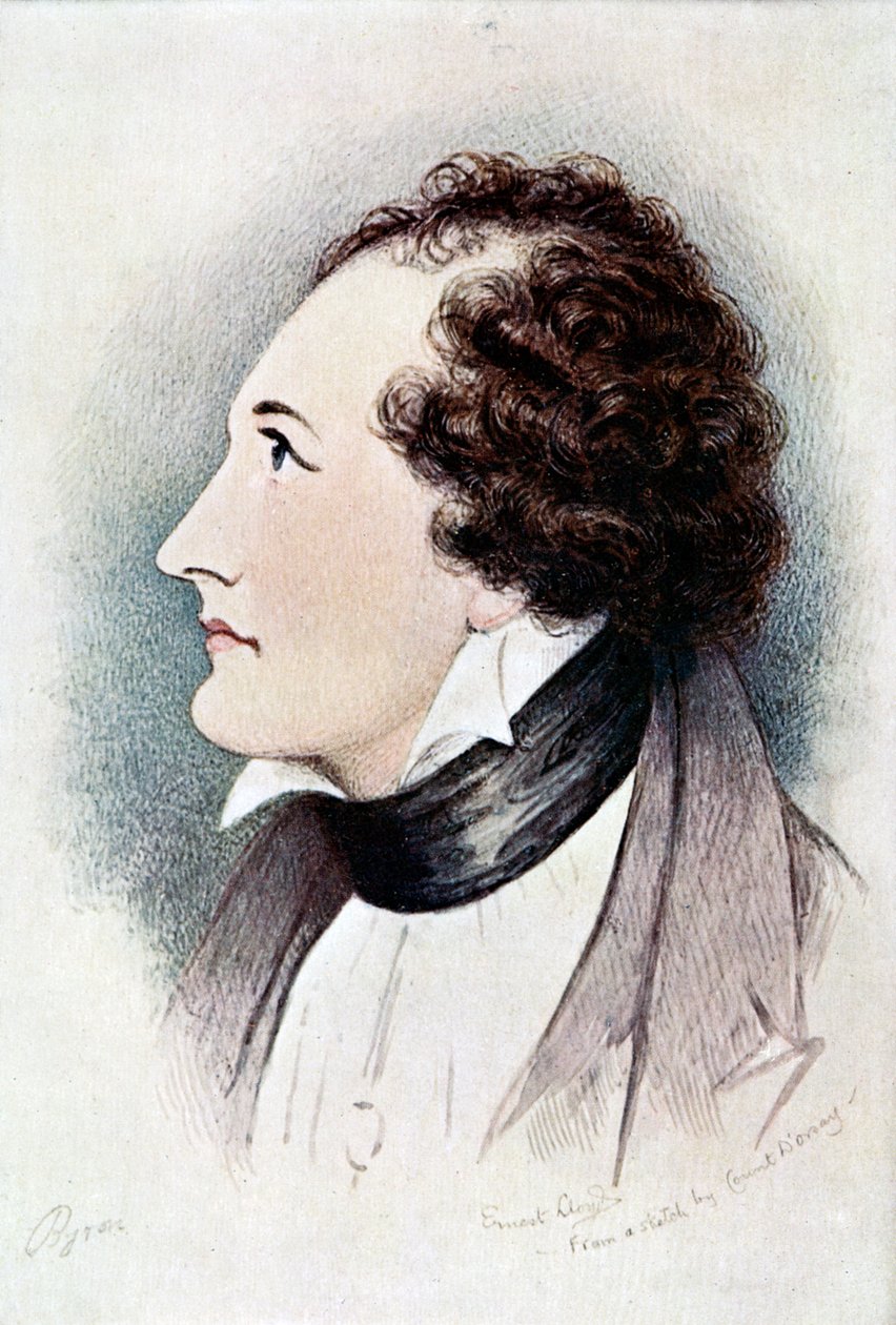Lord Byron, anglo-skotský básník, počátek 19. století od Ernest Lloyd