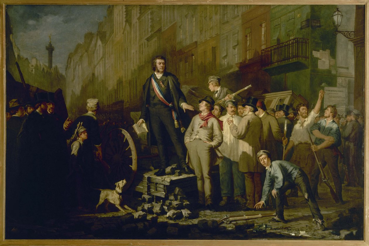 Alphonse Baudin (1811-1851) na barikádě na Faubourg Saint-Antoine, 3. prosince. od Ernest Louis Pichio