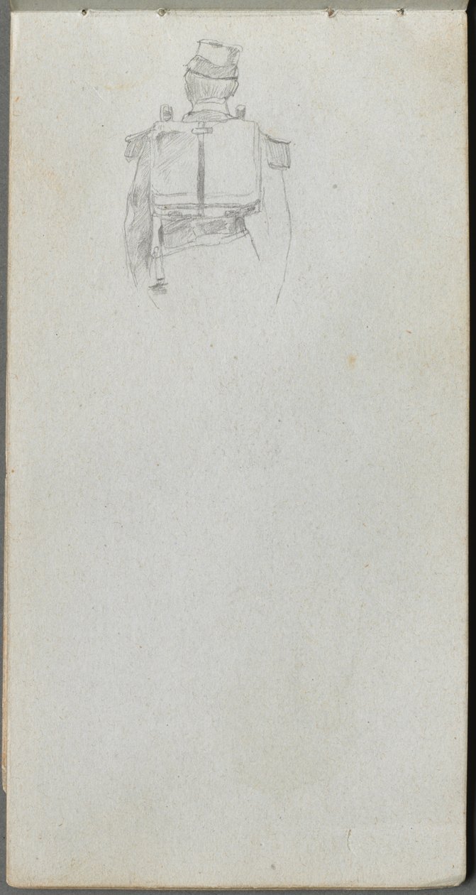 Sketchbook, strana 08: Studie vojáka zezadu. od Jean Louis Ernest Meissonier